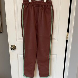 Leather Phillip Lim Joggers with Neon Trim